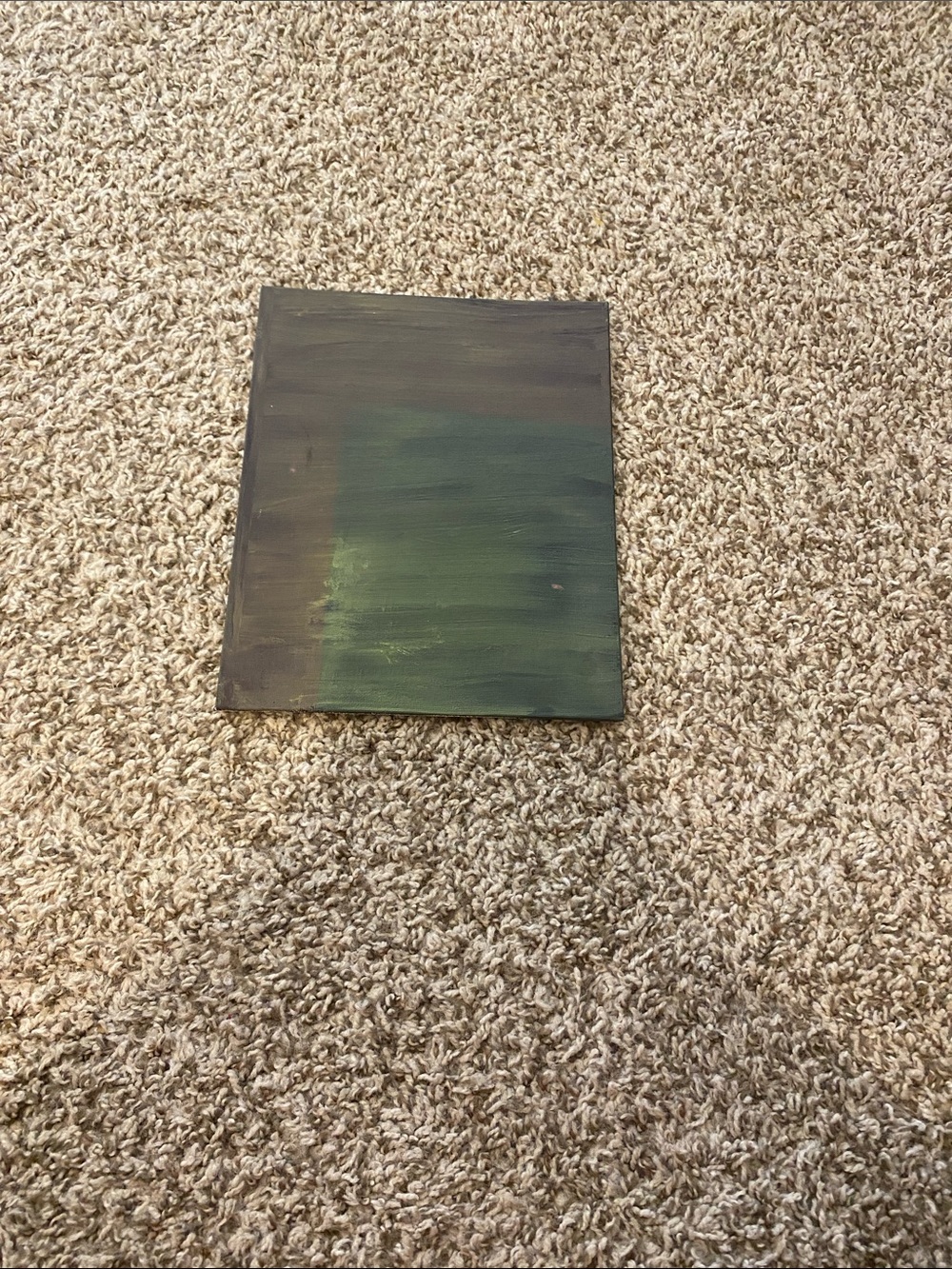 Hand-Painted Green & Brown Abstract Canvas Art - Home Art